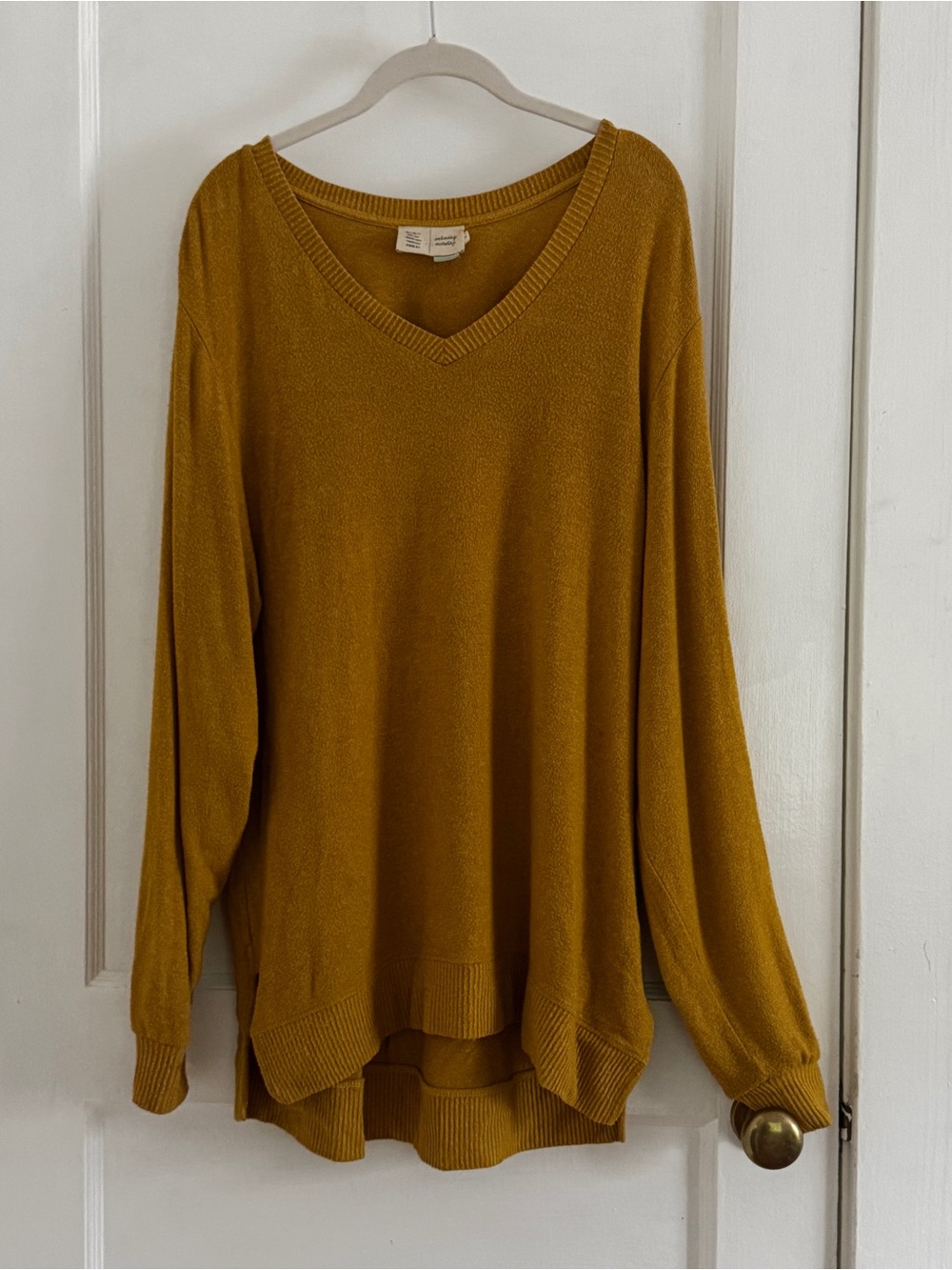Anthropologie Mustard V-Neck Women's Sweater